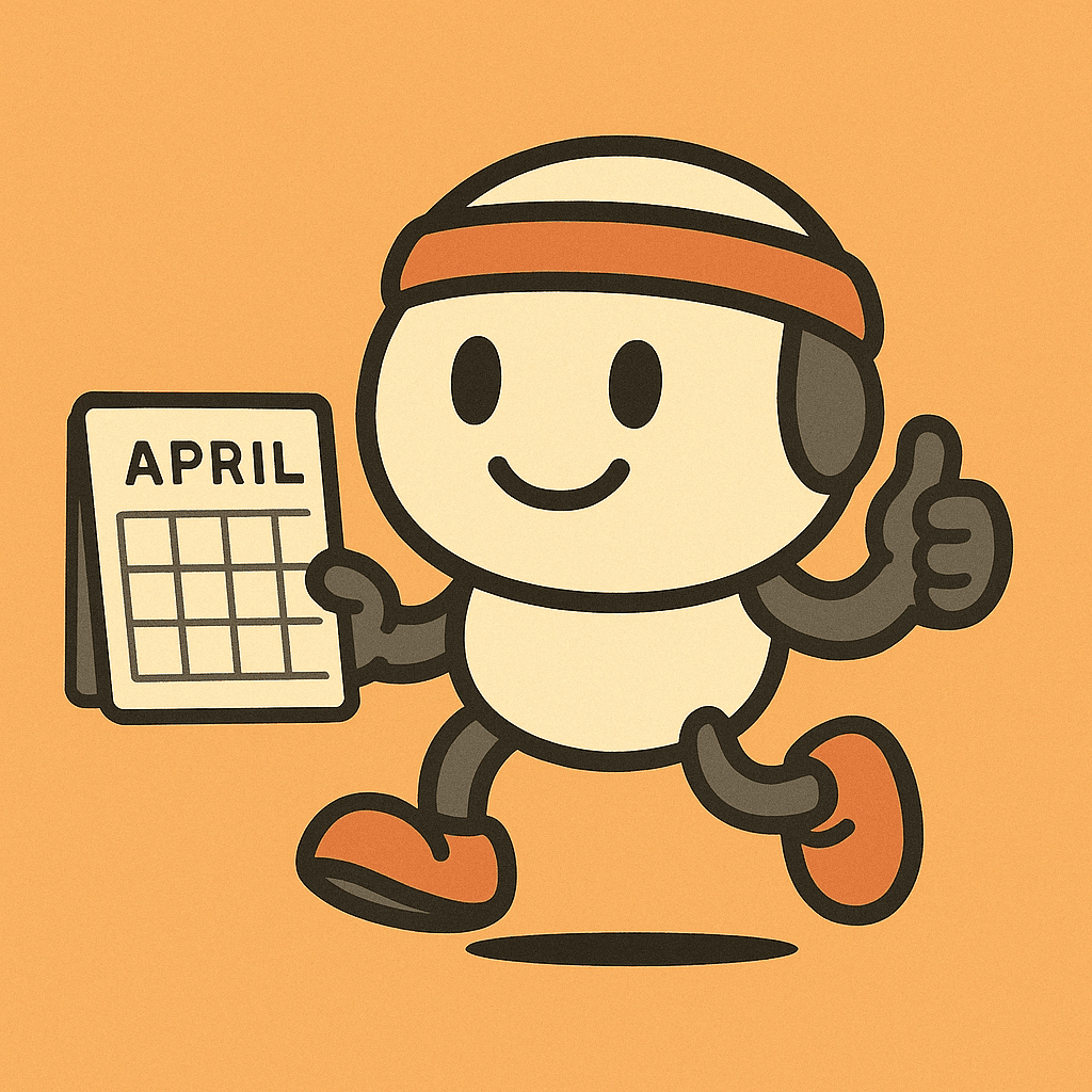 Pookie holding a calendar and giving a thumbs-up